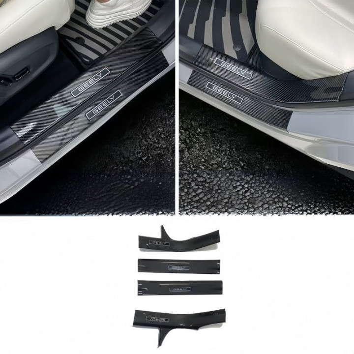 Carbon Fiber Style Door Sill Scuff Plate for Geely EX5