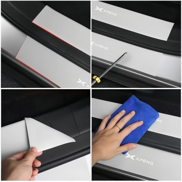 Leather Door Sill Protector Strips for 2024-2026 XPENG X9