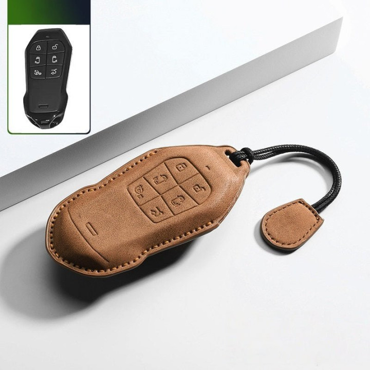 Premium Leather Key Fob Cover for Xpeng X9