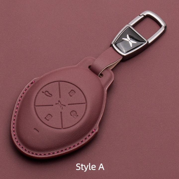 Premium Leather Key Fob Cover for Xpeng EV