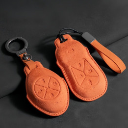 Premium Suede Car Key Fob Cover for Xpeng All Models