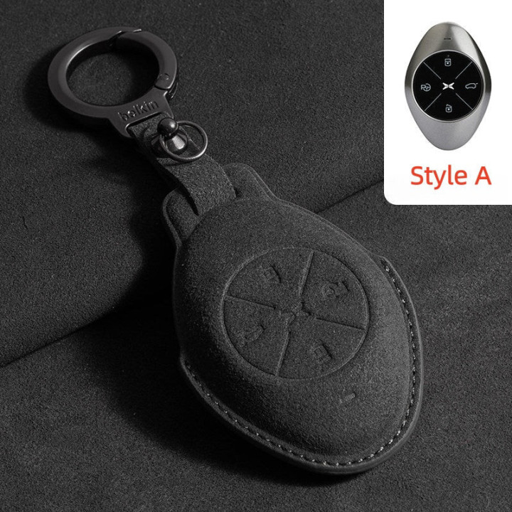 Premium Suede Car Key Fob Cover for Xpeng All Models