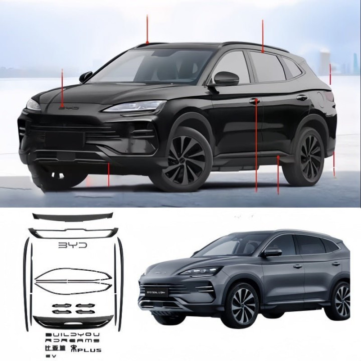 Gloss Black Roof Rail Covers for BYD Sealion 6 / Seal U