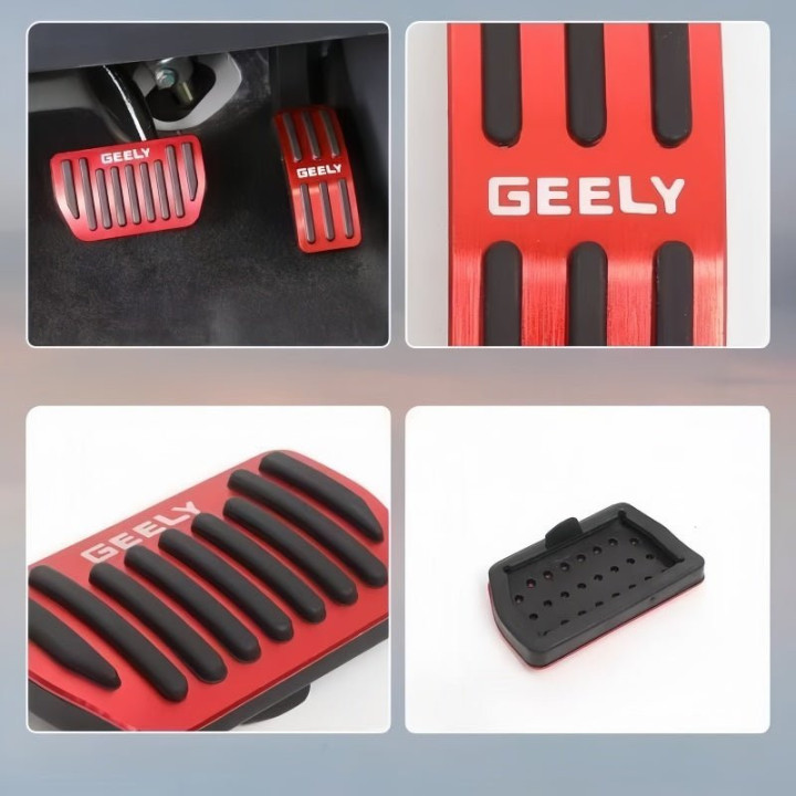 Brushed Aluminum Anti-Slip Performance Pedal Covers for Geely