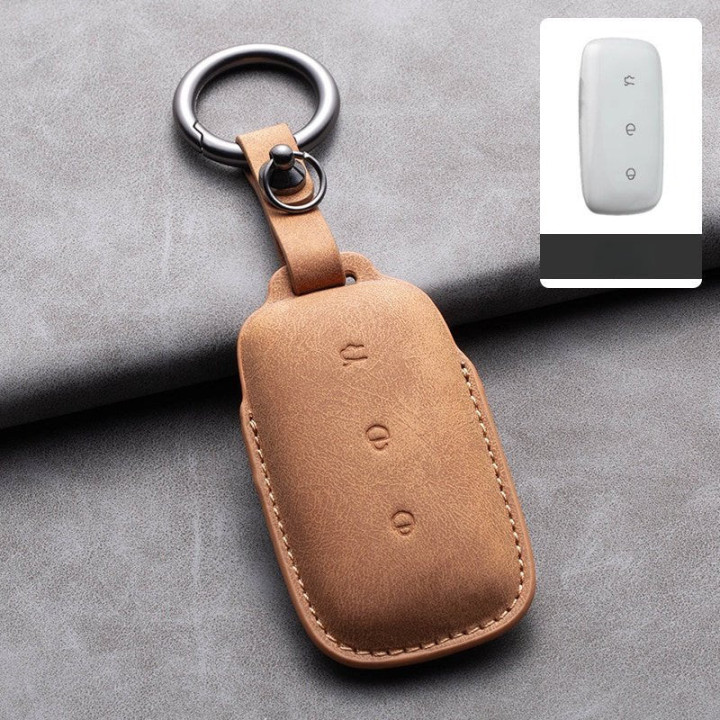 Genuine Leather Key Fob Cover for  Geely EX5/Geely Starray EM-i/Geely EX5 EM-I