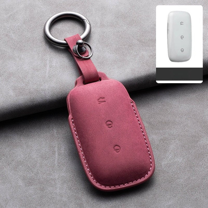 Genuine Leather Key Fob Cover for  Geely EX5/Geely Starray EM-i/Geely EX5 EM-I