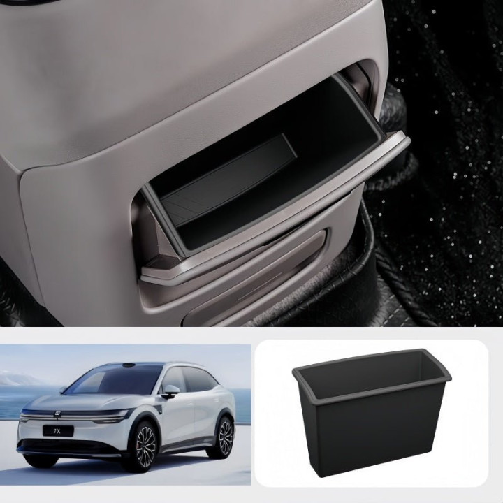 Central Armrest Storage Box Silicone Organizer for Zeekr 7X