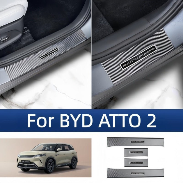Carbon Fiber Door Sill Protectors for BYD ATTO 2