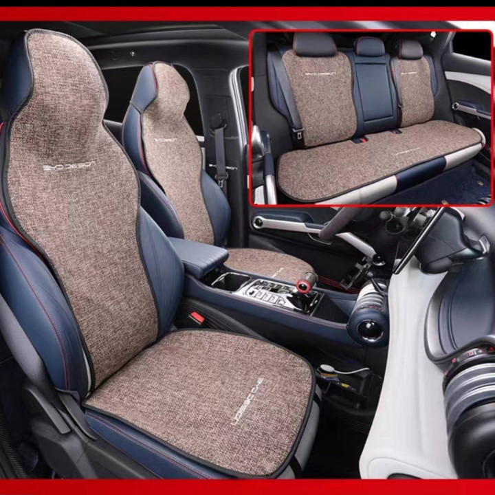 For BYD Atto 3,Dolphin Breathable Linen Car Seat Cushion Protect Mat