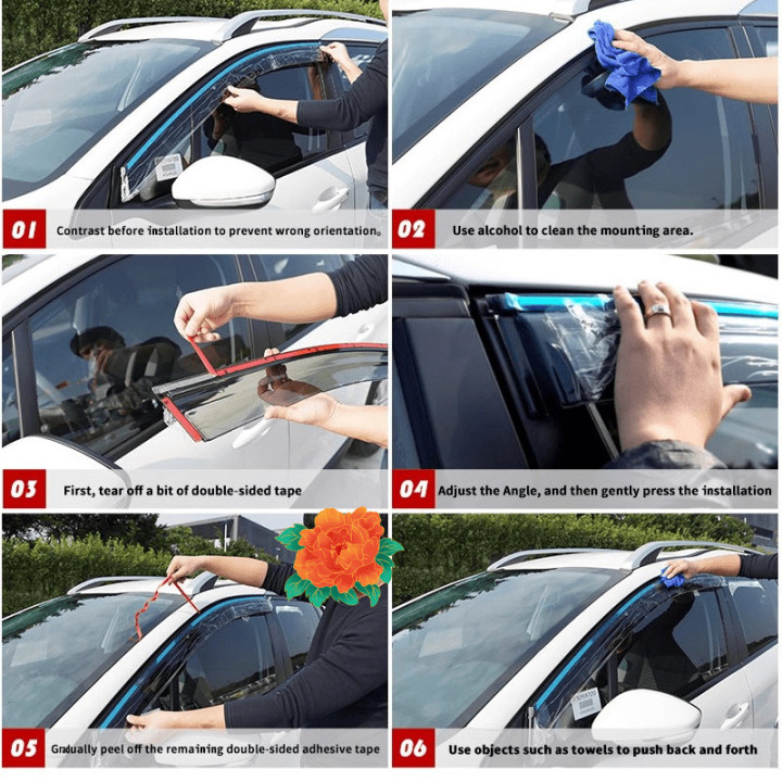 PC Resin Window Visor Rain Guards Weather Shields for BYD Sealion 7