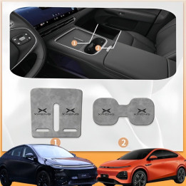Leather Car Water Coaster Slot Non-Slip Mat for 2023-2026 Xpeng G6
