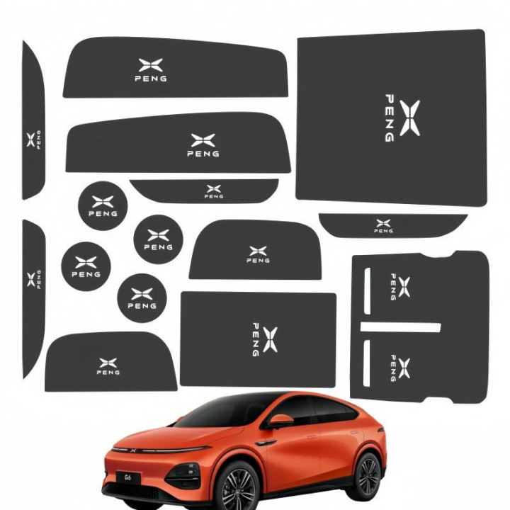 Leather Car Water Coaster Slot Non-Slip Mat for 2023-2026 Xpeng G6