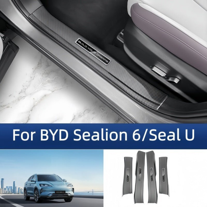 Carbon Fiber Door Sill Protectors for BYD Sealion 6/Seal U