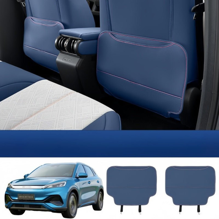 Half-Wrapped Leather Seat Back Kick Mat for BYD Atto 3 2023-2026