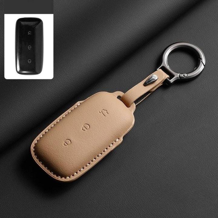 Leather Car Key Case Cover Fob Shell for Geely EX5/ E5 / Starray EM-i