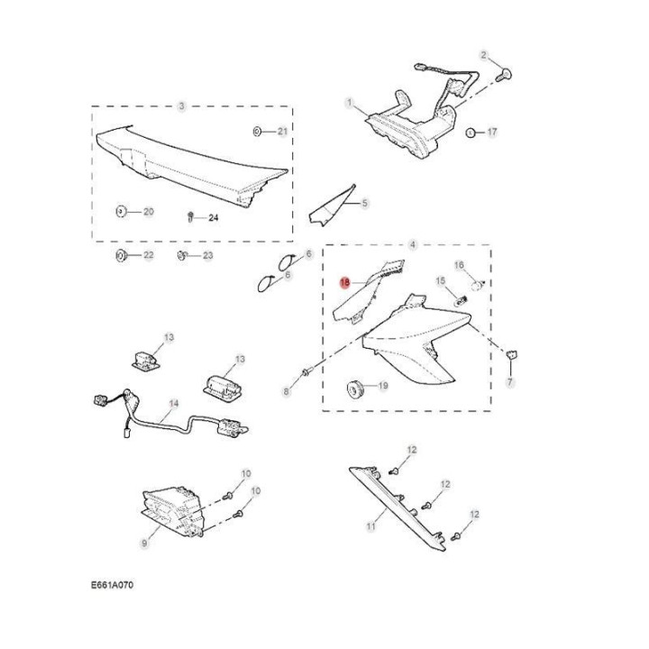 Zierblende Rückleuchte OEM für MG4