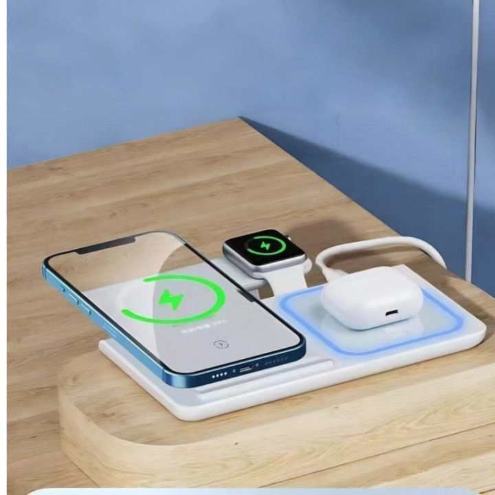Faltbares 3-in-1-Wireless-Ladegerät für Telefon und Zubehör – Bild 7