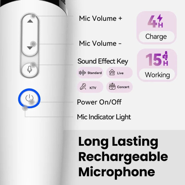 Karaoke-Mikrofon USB und Bluetooth für Jaecoo 5/7, Omoda 5/7 – Bild 5