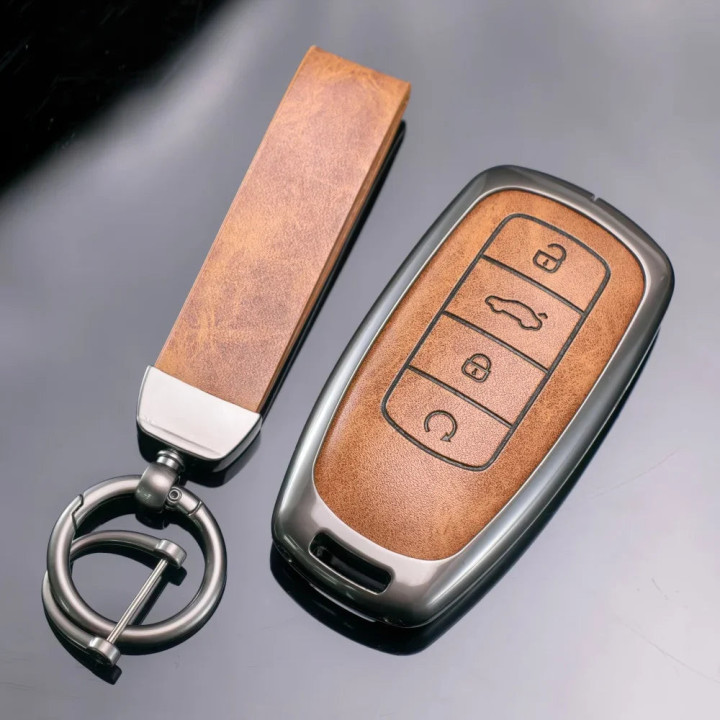 Schlüsselhülle aus Metall und Leder für Omoda 5 – Bild 4