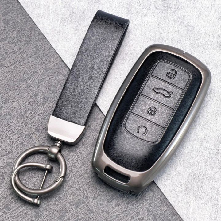 Schlüsselhülle aus Metall und Leder für Omoda 5 – Bild 2