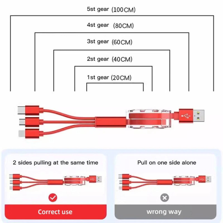 3-in-1-Ladekabel ausziehbar für BYD und Denza D9 – Bild 12