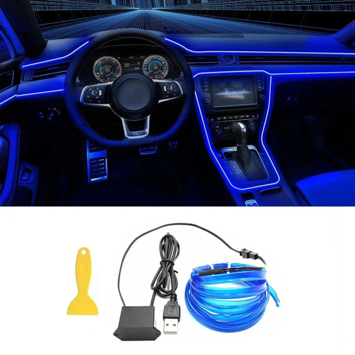 EL-Lichtleiste 5 m USB für BYD Atto 2/3, Dolphin, Seal – Bild 12