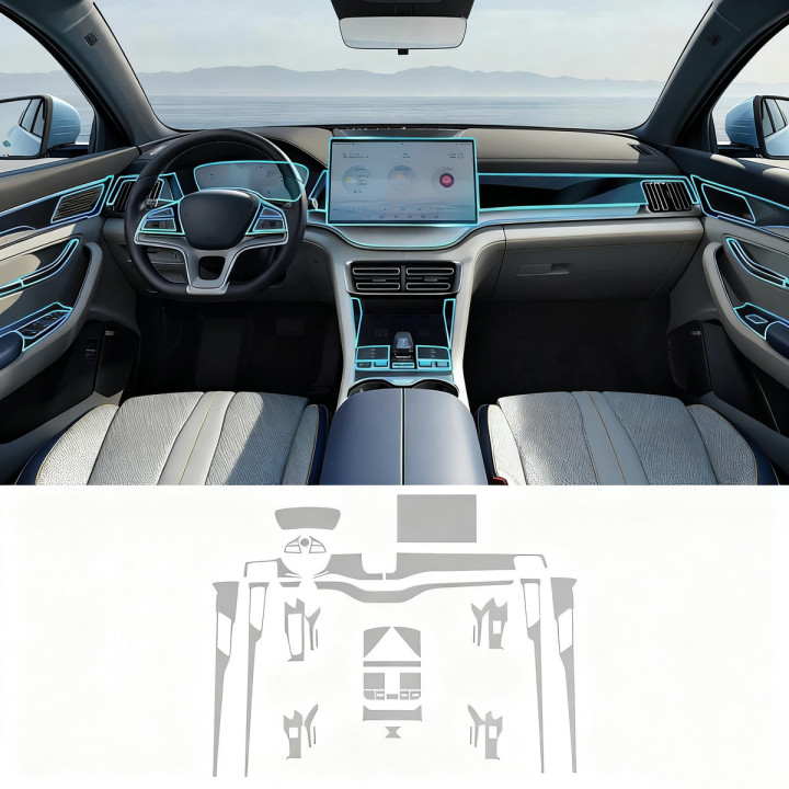Transparente TPU-Folie für Mittelkonsole für BYD Atto 3 und Seal U – Bild 11