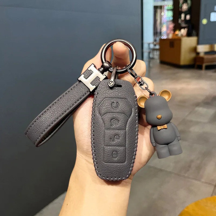 Leder-Schlüsselhülle mit Anhänger für BYD – Bild 2