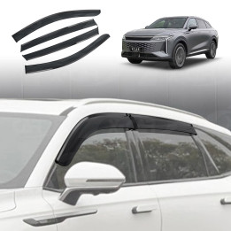 Fenster-Windabweiser schwarz-silber für Omoda 9